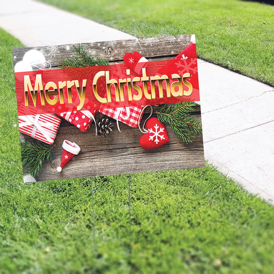 Merry Christmas Coroplast Yard Sign