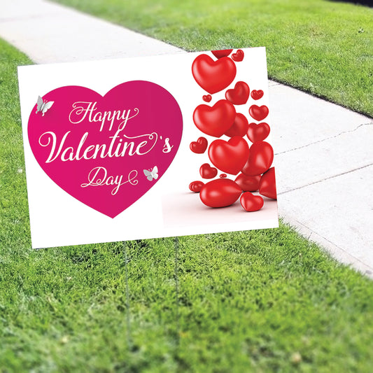 Happy Valentine's Day Coroplast Yard Sign