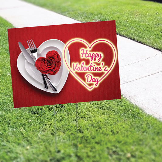 Happy Valentine's Day Coroplast Yard Sign