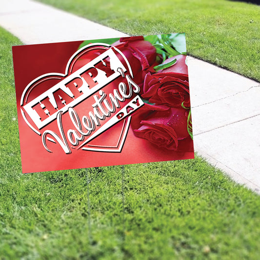 Happy Valentine's Day Coroplast Yard Sign