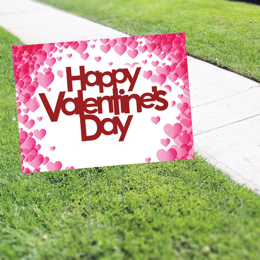 Happy Valentine's Day Coroplast Yard Sign