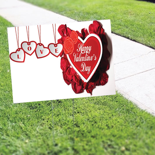 Happy Valentine's Day Coroplast Yard Sign