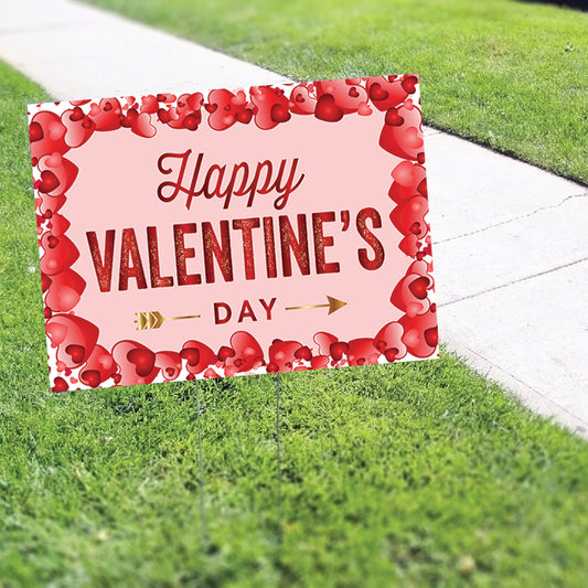 Happy Valentine's Day Coroplast Yard Sign