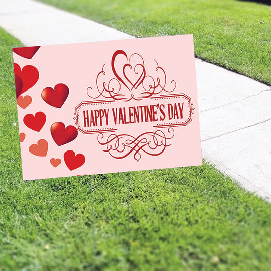 Happy Valentine's Day Coroplast Yard Sign