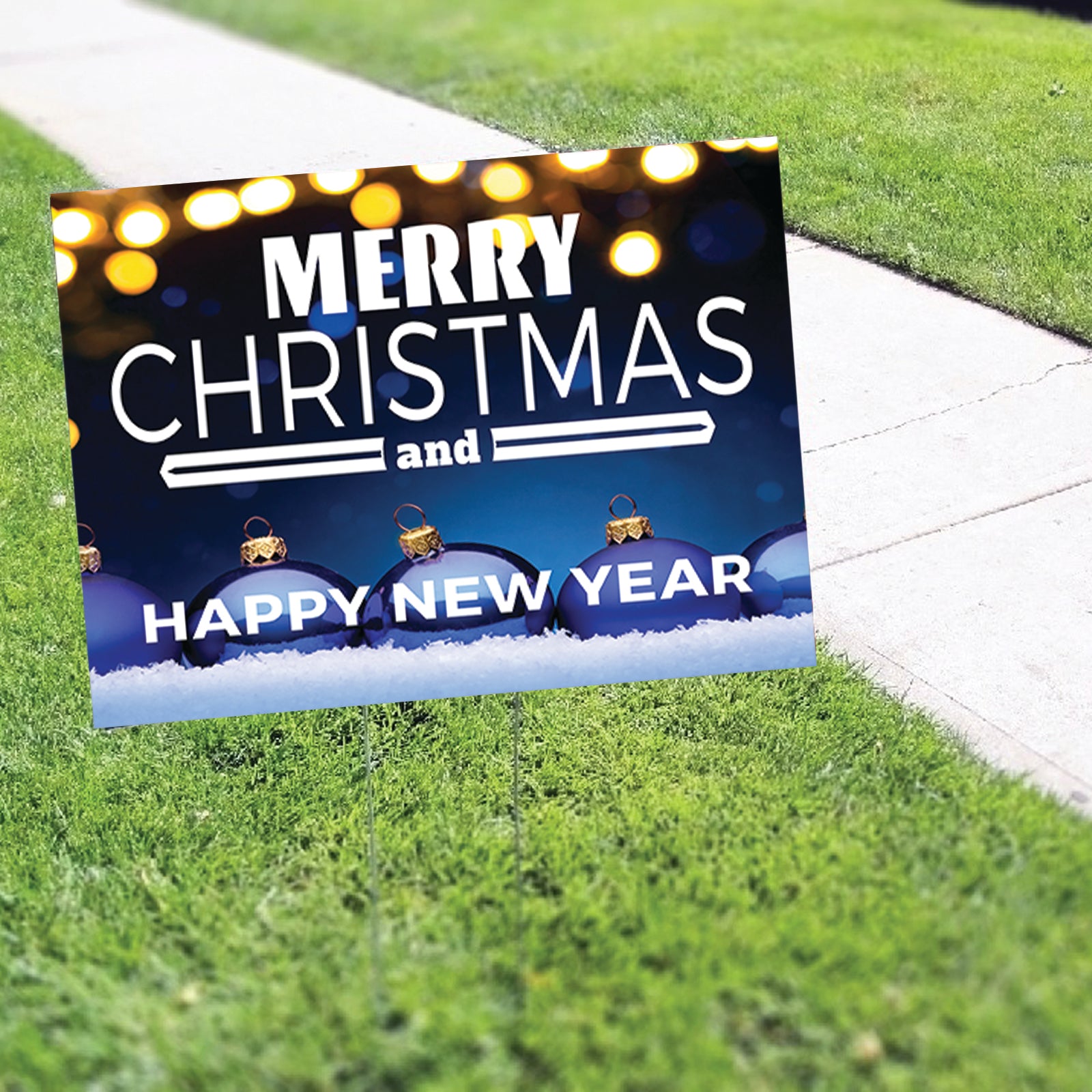 Merry Christmas And Happy New Year Coroplast Yard Sign