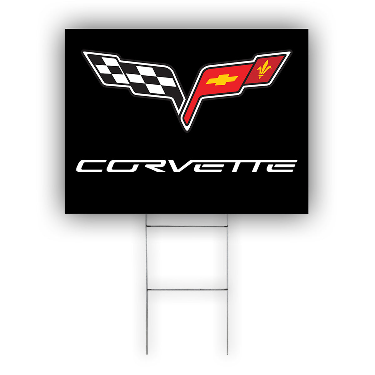 Corvette Sign Without Label Corvette Coroplast Yard Sign – Sign Fever