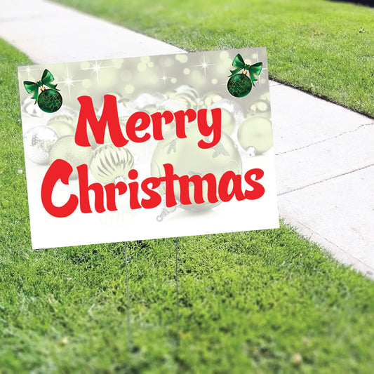 Merry Christmas Coroplast Yard Sign