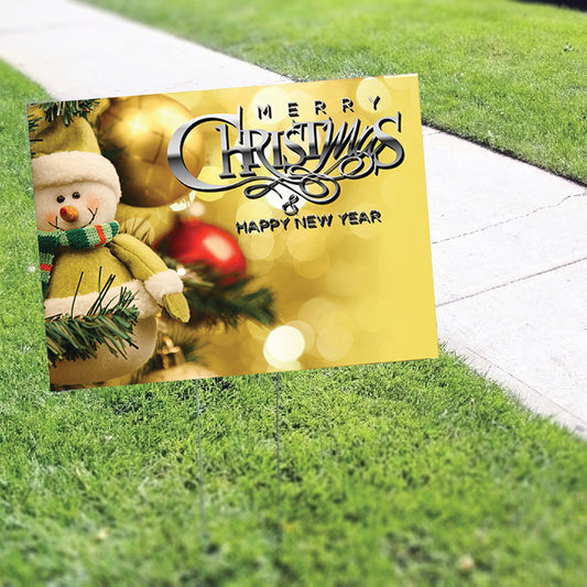 Merry Christmas & Happy New Year Coroplast Yard Sign