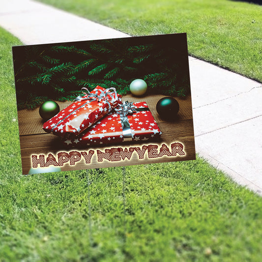 Happy New Year Coroplast Yard Sign