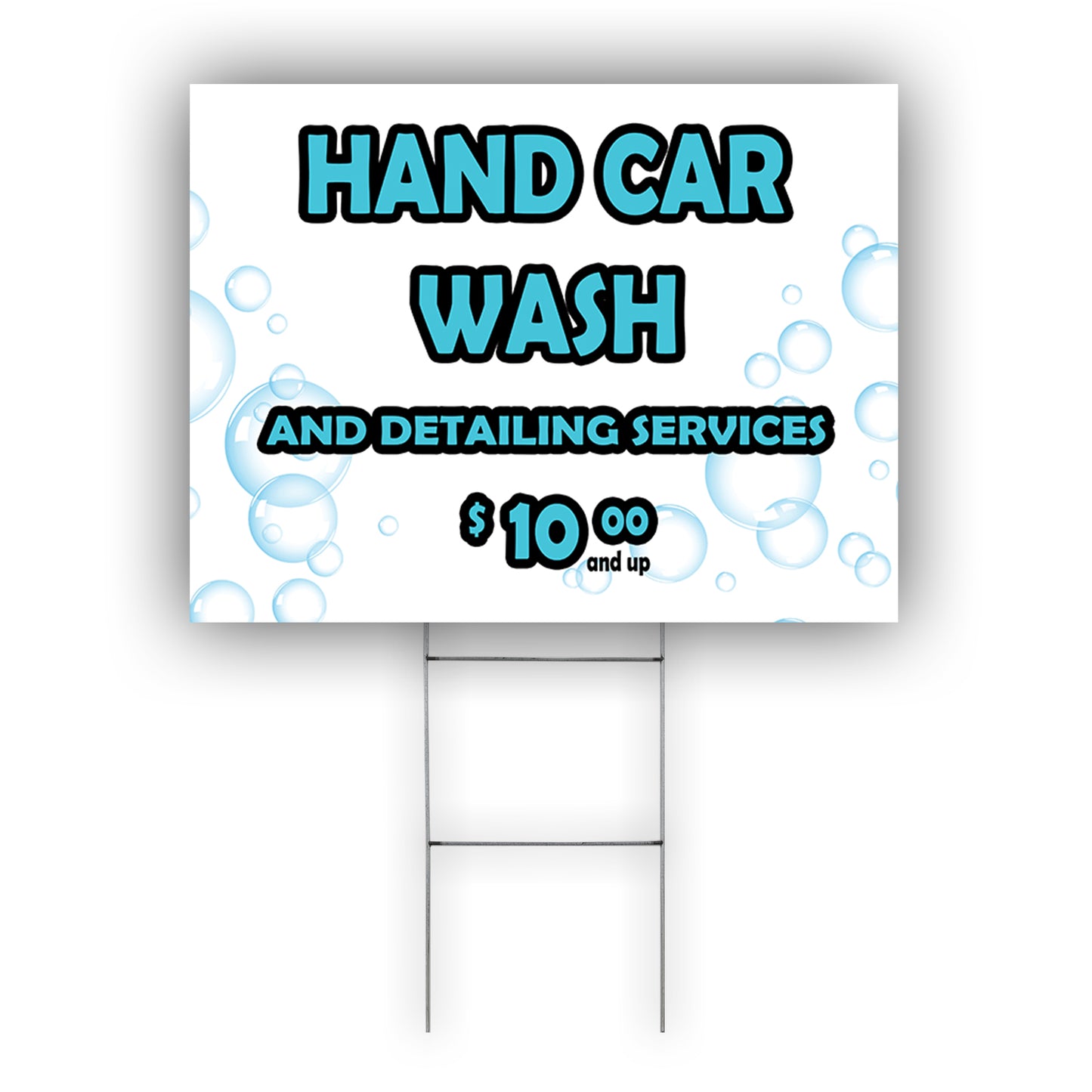 Hand Car Wash And Detailing Services  Coroplast Yard Sign