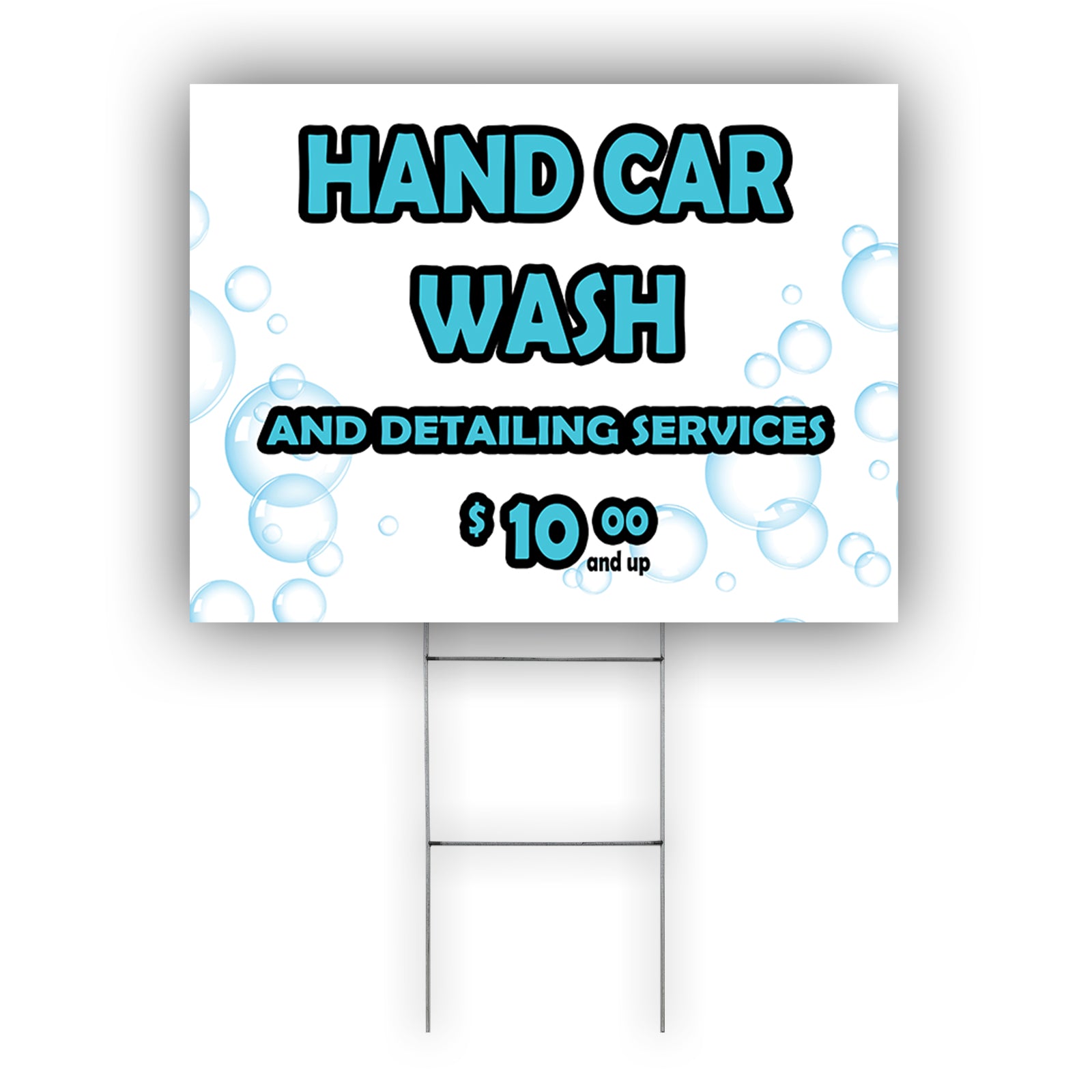 Hand Car Wash And Detailing Services  Coroplast Yard Sign