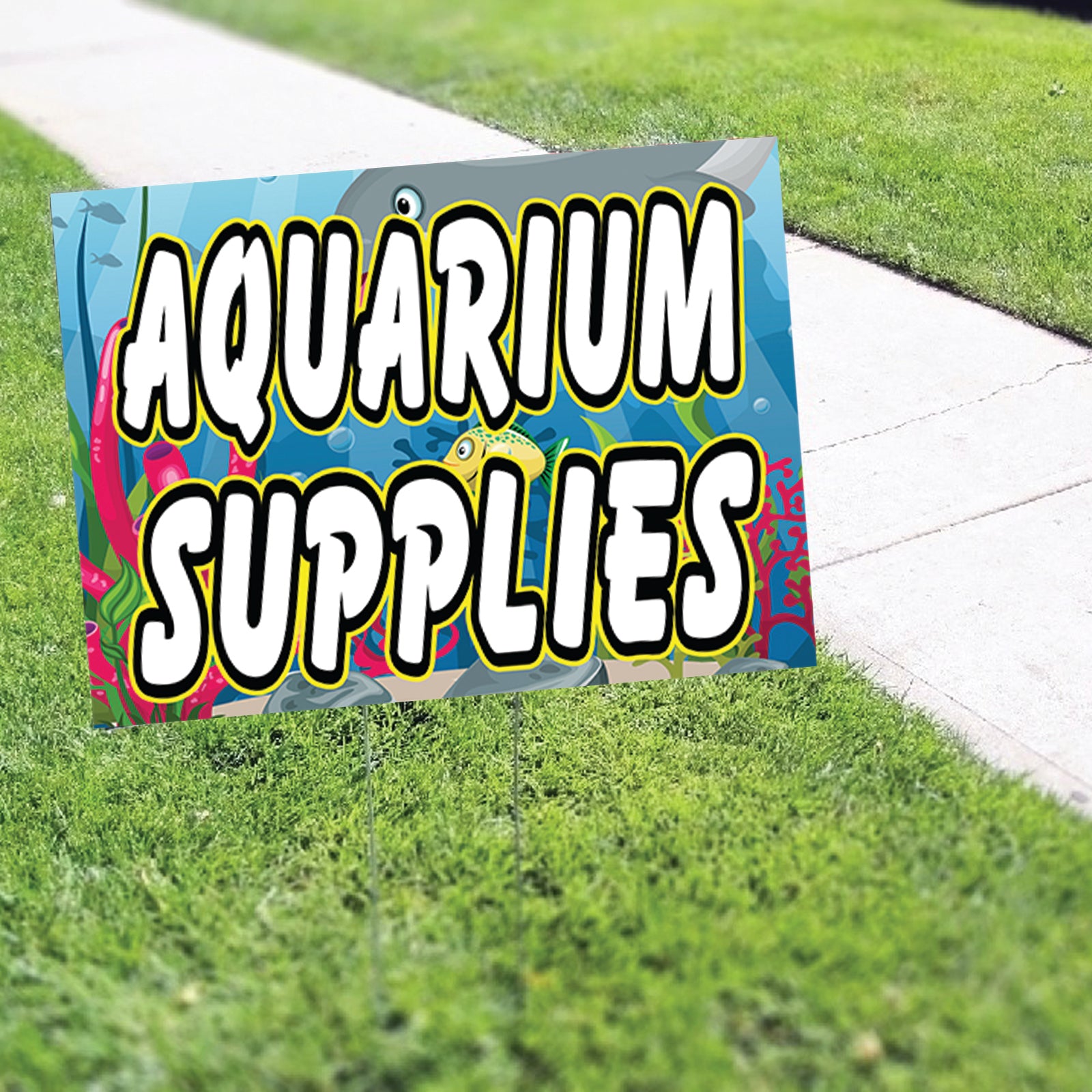 Aquarium Supplies Coroplast Yard Sign – Sign Fever