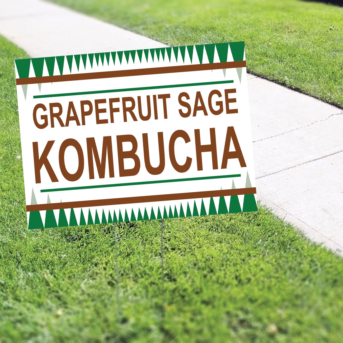 Grapefruit sage kombucha coroplast yard sign