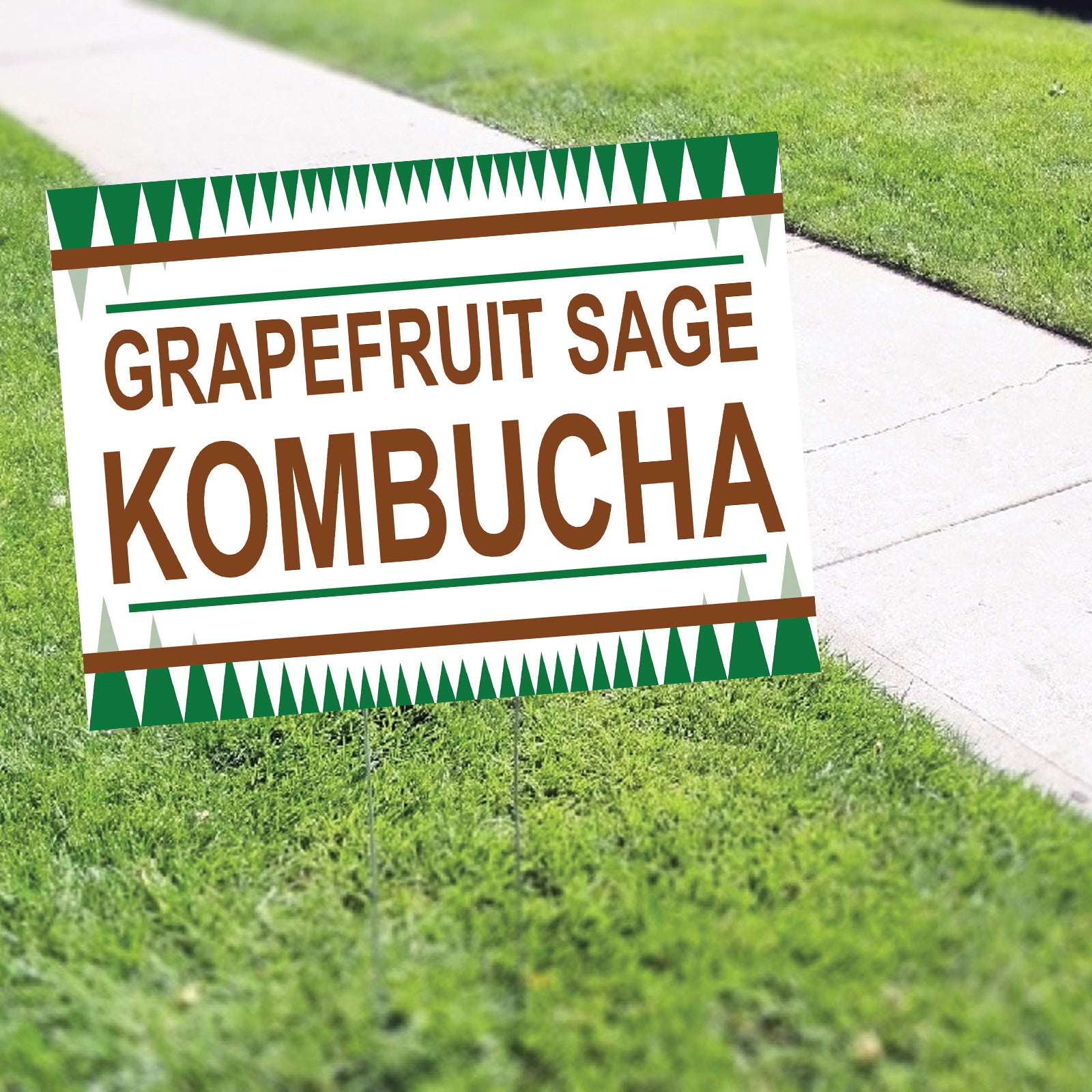 Grapefruit sage kombucha coroplast yard sign