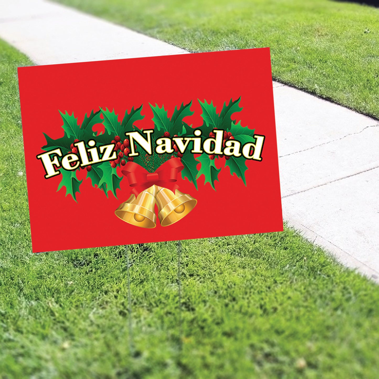 Feliz Navidad Merry Christmas Coroplast Yard Sign