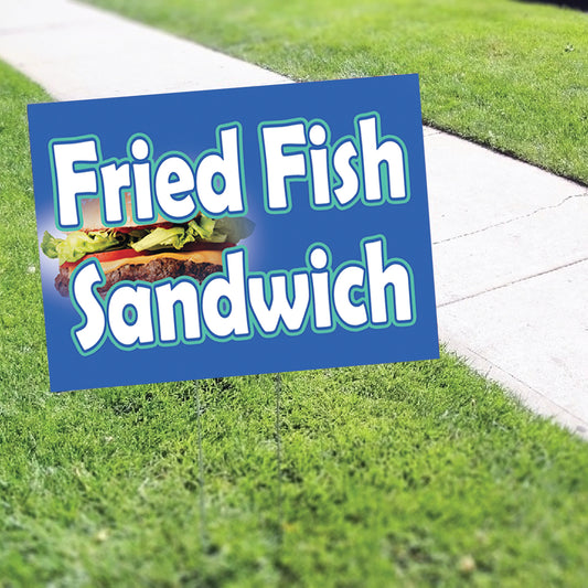 Fried Fish Sandwich Coroplast Yard Sign