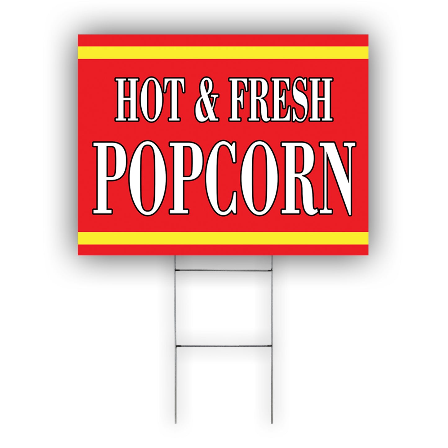 Hot & Fresh Popcorn Coroplast Yard Sign