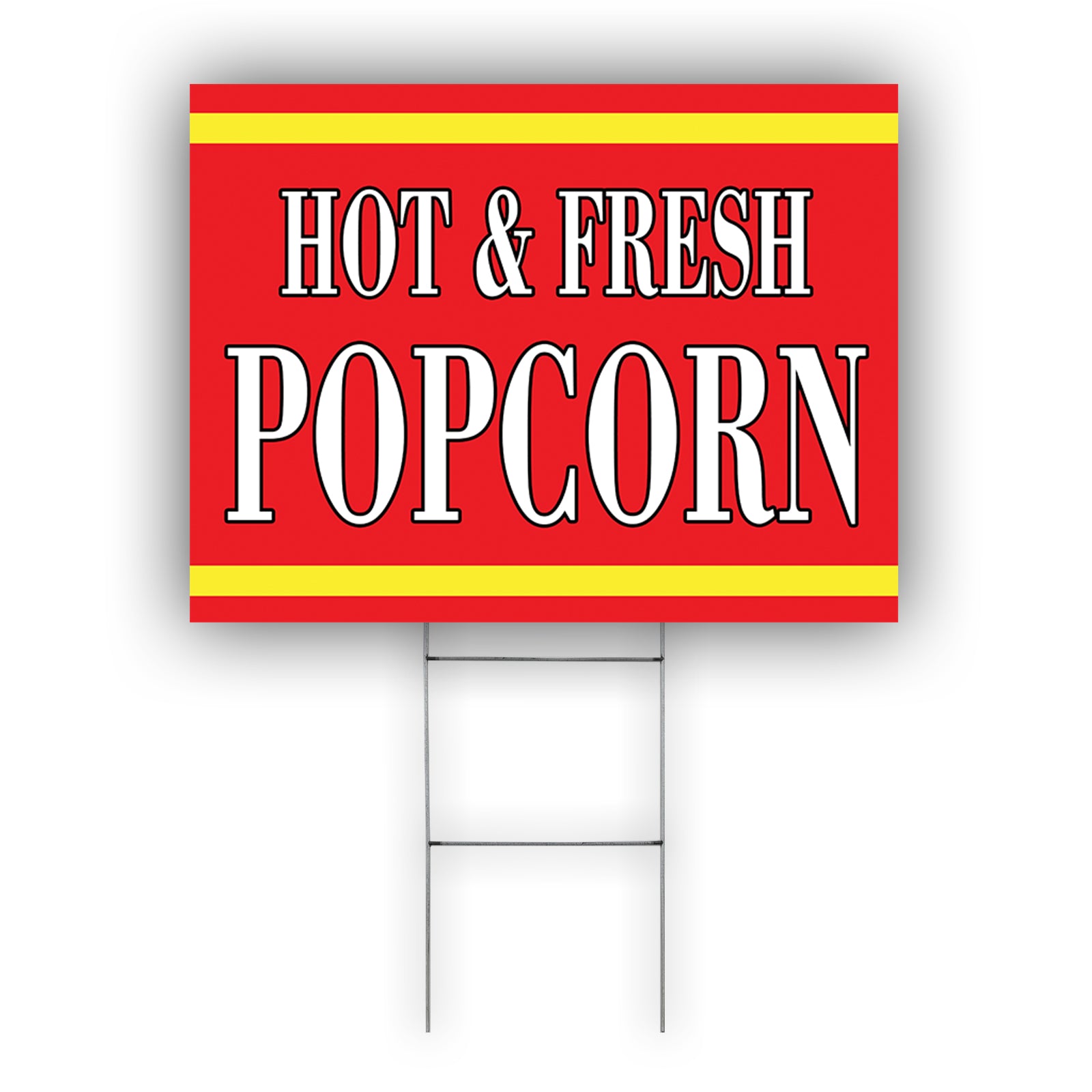 Hot & Fresh Popcorn Coroplast Yard Sign