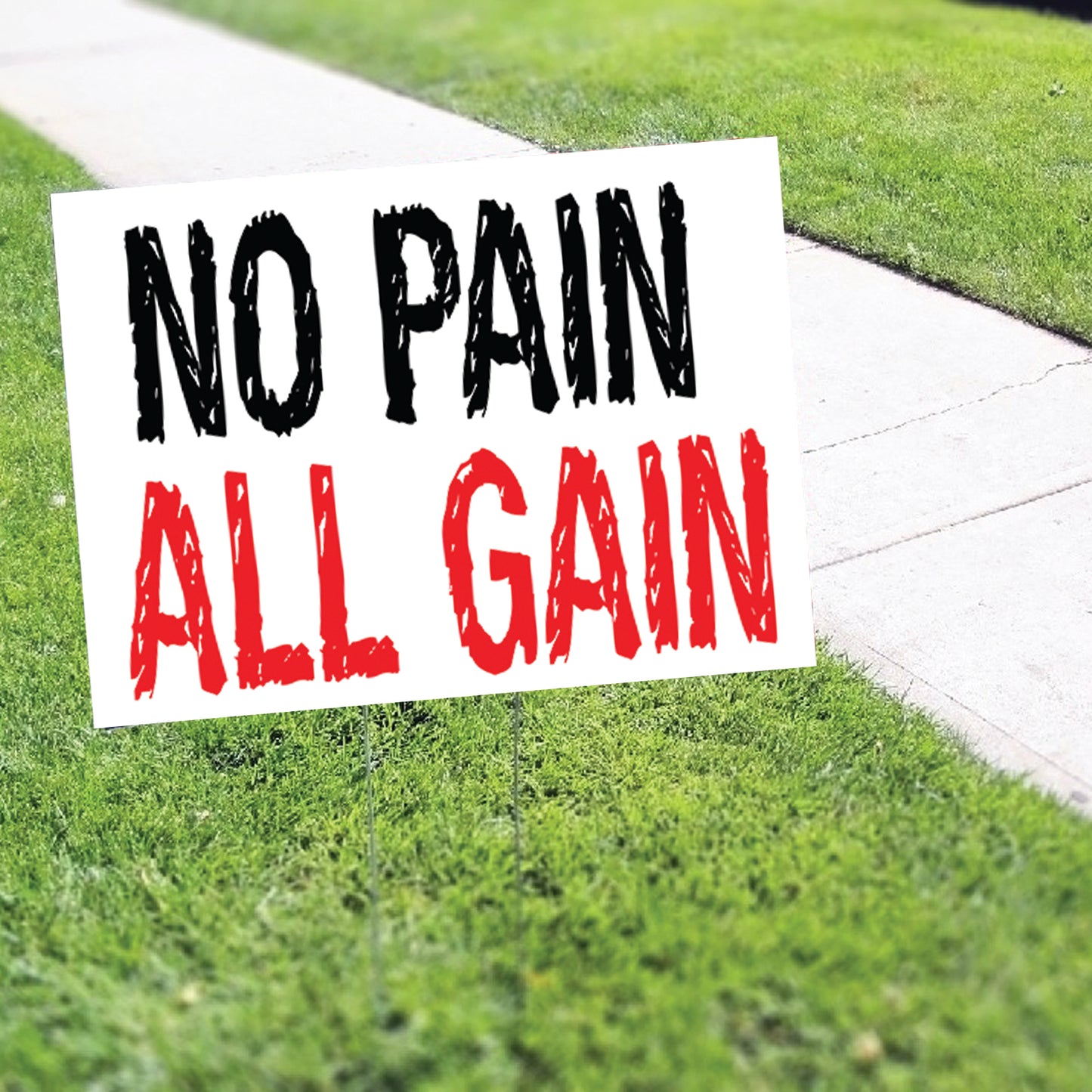 No Pain All Gain Coroplast Yard Sign