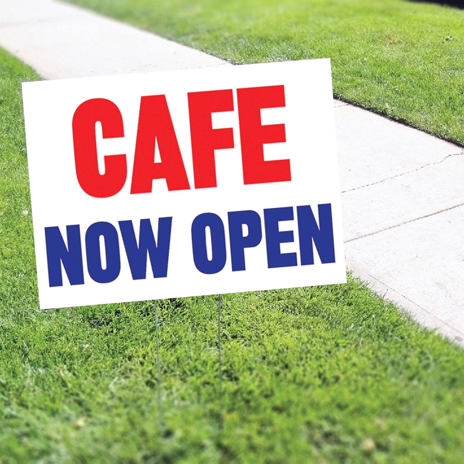Cafe Now Open Coroplast Yard Sign