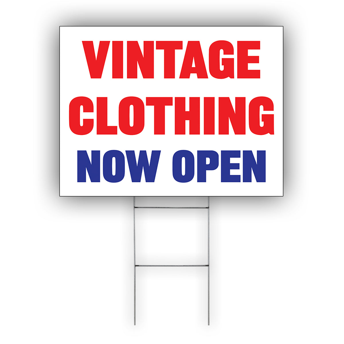 Vintage Clothing Now Open Coroplast Yard Sign – Sign Fever