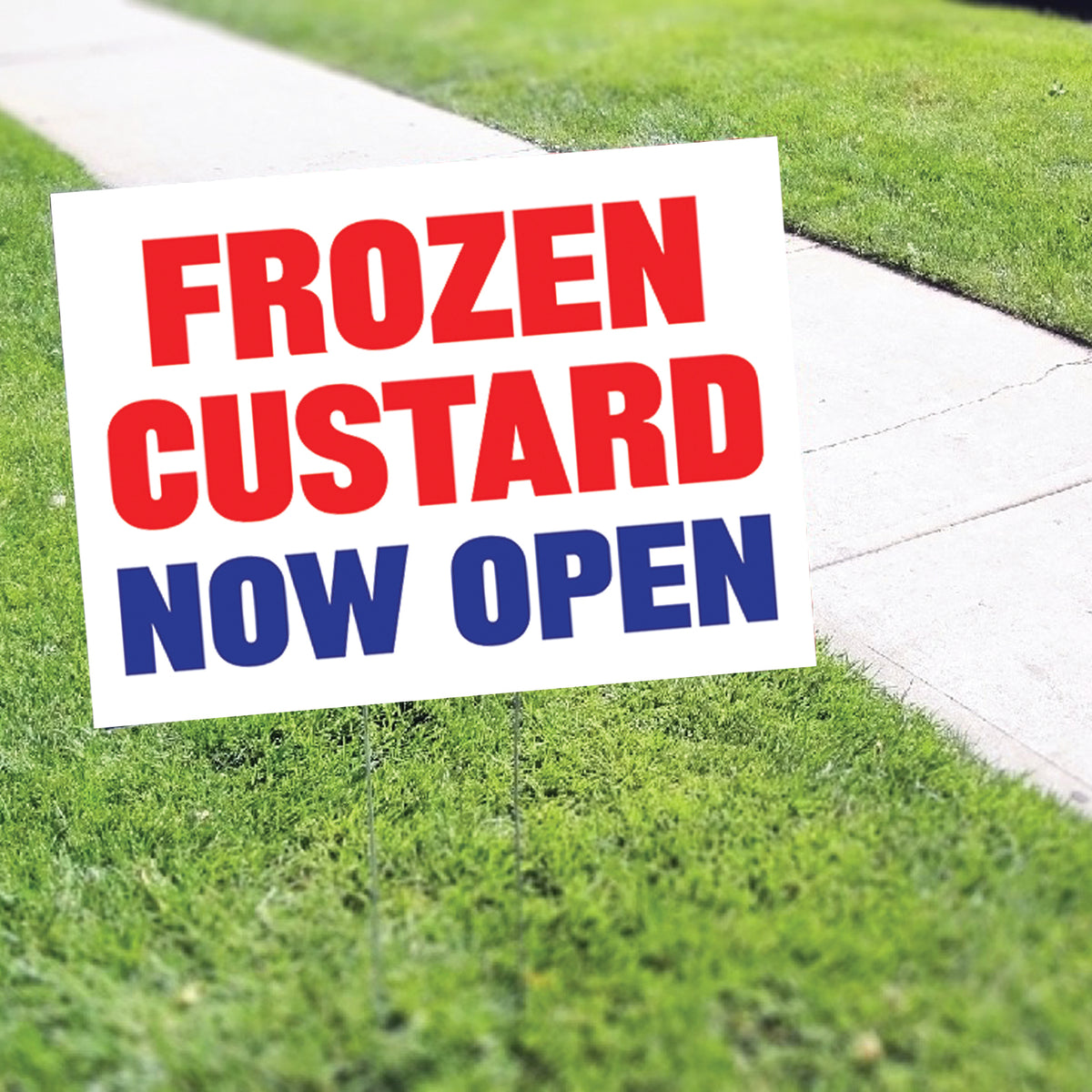 Frozen Custard Now Open Coroplast Yard Sign – Sign Fever