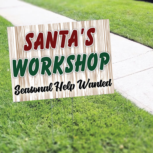 Santa's Workshop Coroplast Yard Sign