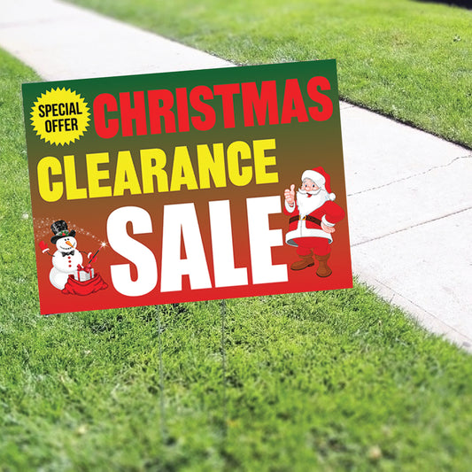 Christmas Clearance Sale Coroplast Yard Sign