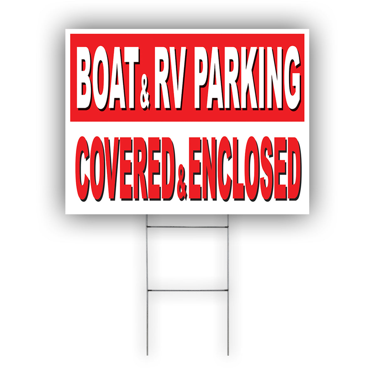 Boat And RV Parking Covered & Enclosed Coroplast Yard Sign – Sign Fever