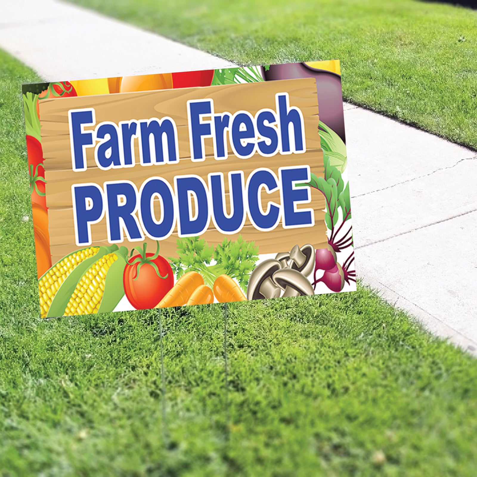 Farm Fresh Produced Coroplast Yard Sign