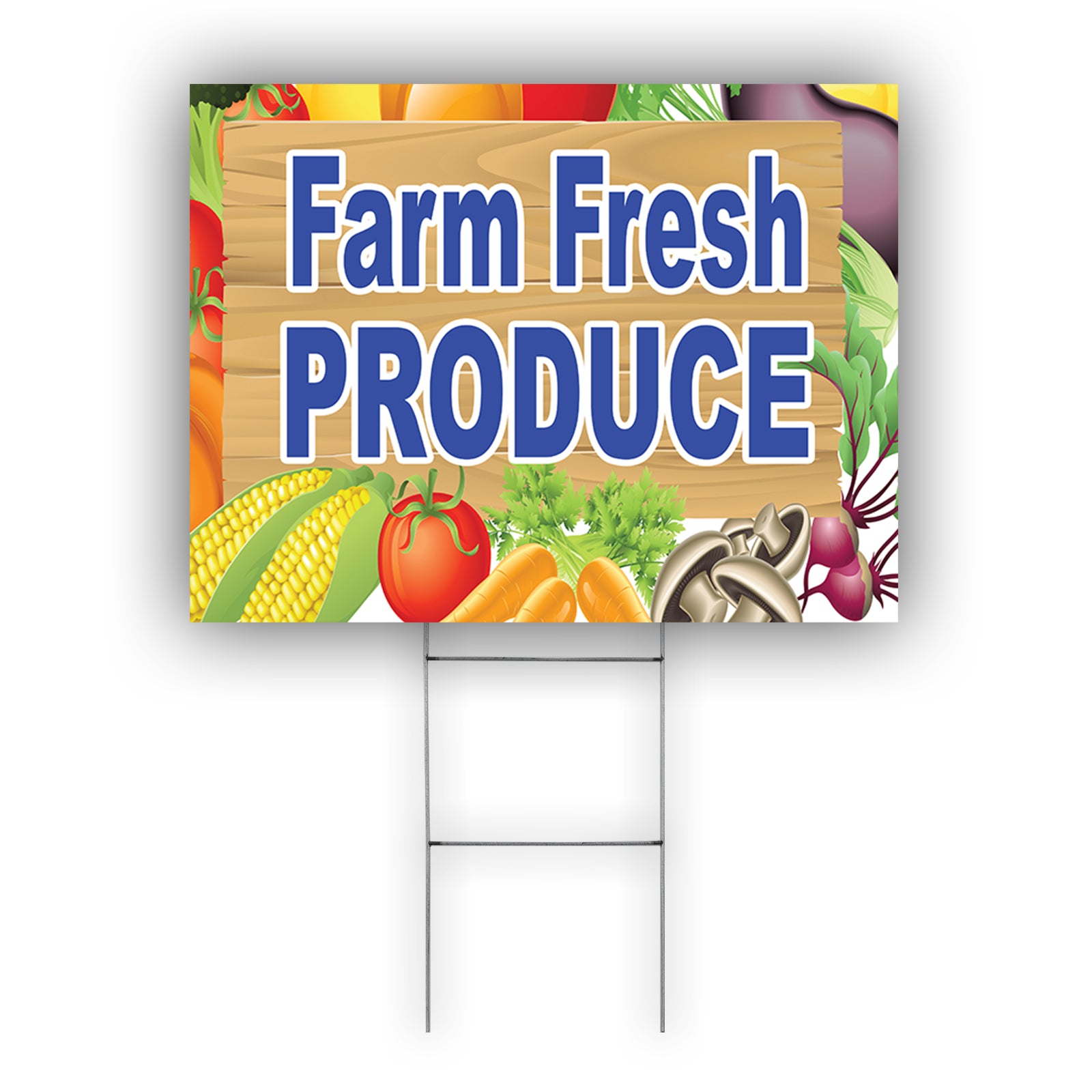 Farm Fresh Produced Coroplast Yard Sign
