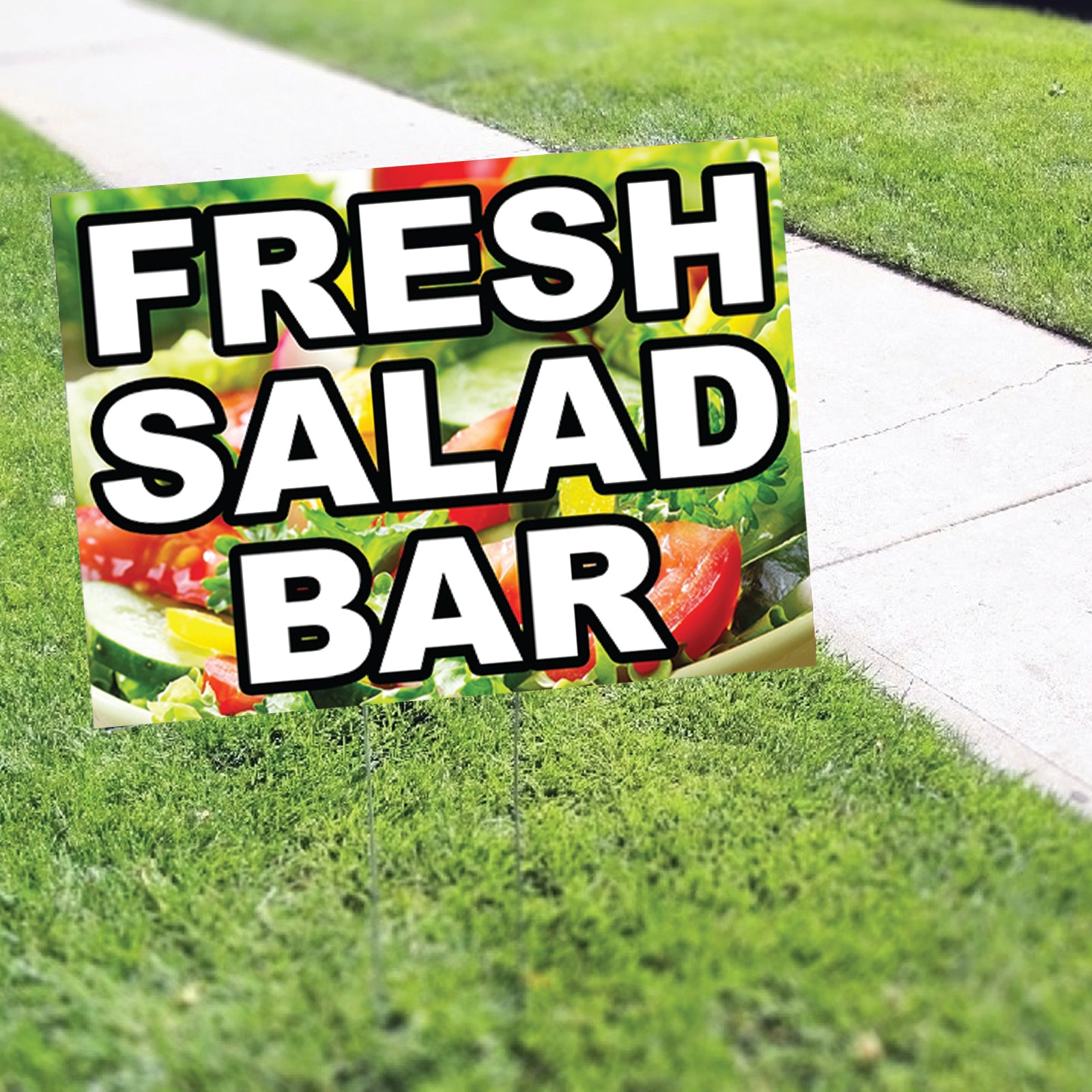 Local Salad Program Sign Fresh Salad Bar Coroplast Yard Sign – Sign Fever