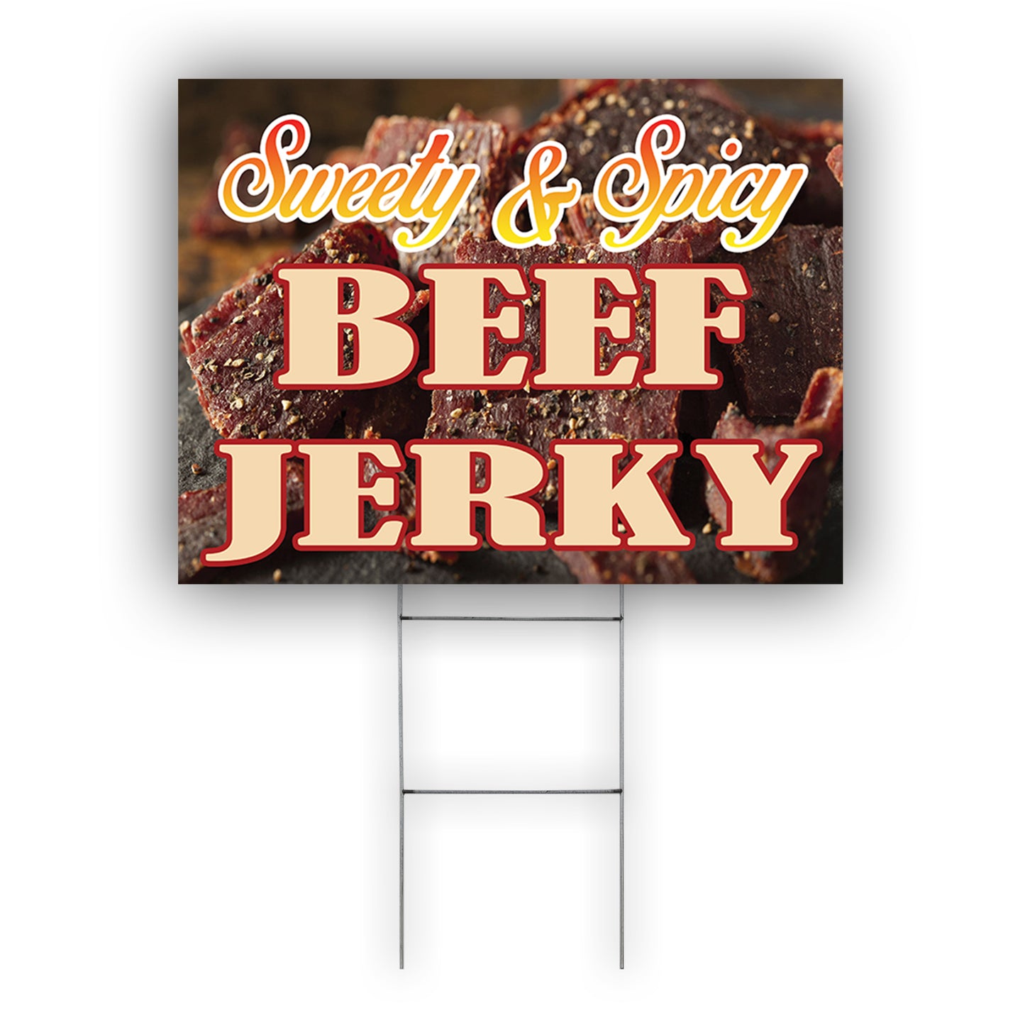 Sweety And Spicy Beef Jerky Coroplast Yard Sign