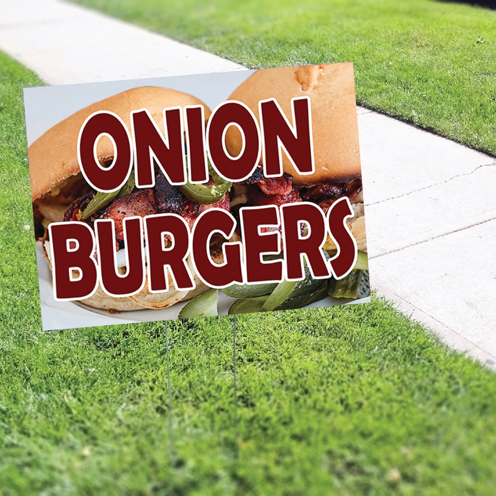 Onion Burgers Coroplast Yard Sign