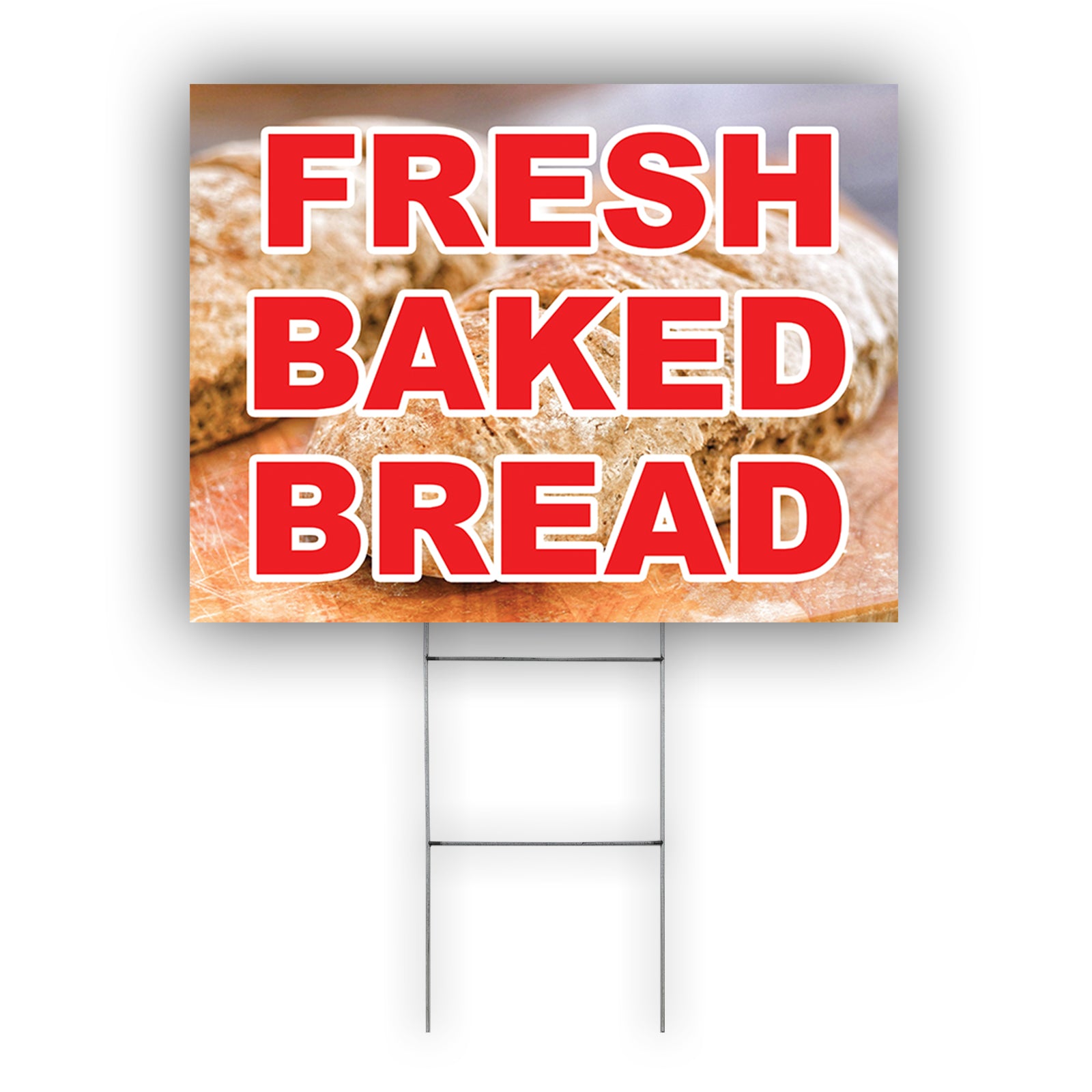 Bread Box Sign Fresh Baked Bread Coroplast Yard Sign – Sign Fever