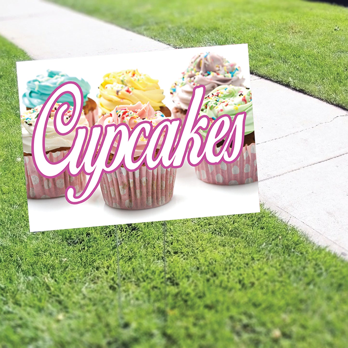 Cup Cakes Coroplast Yard Sign