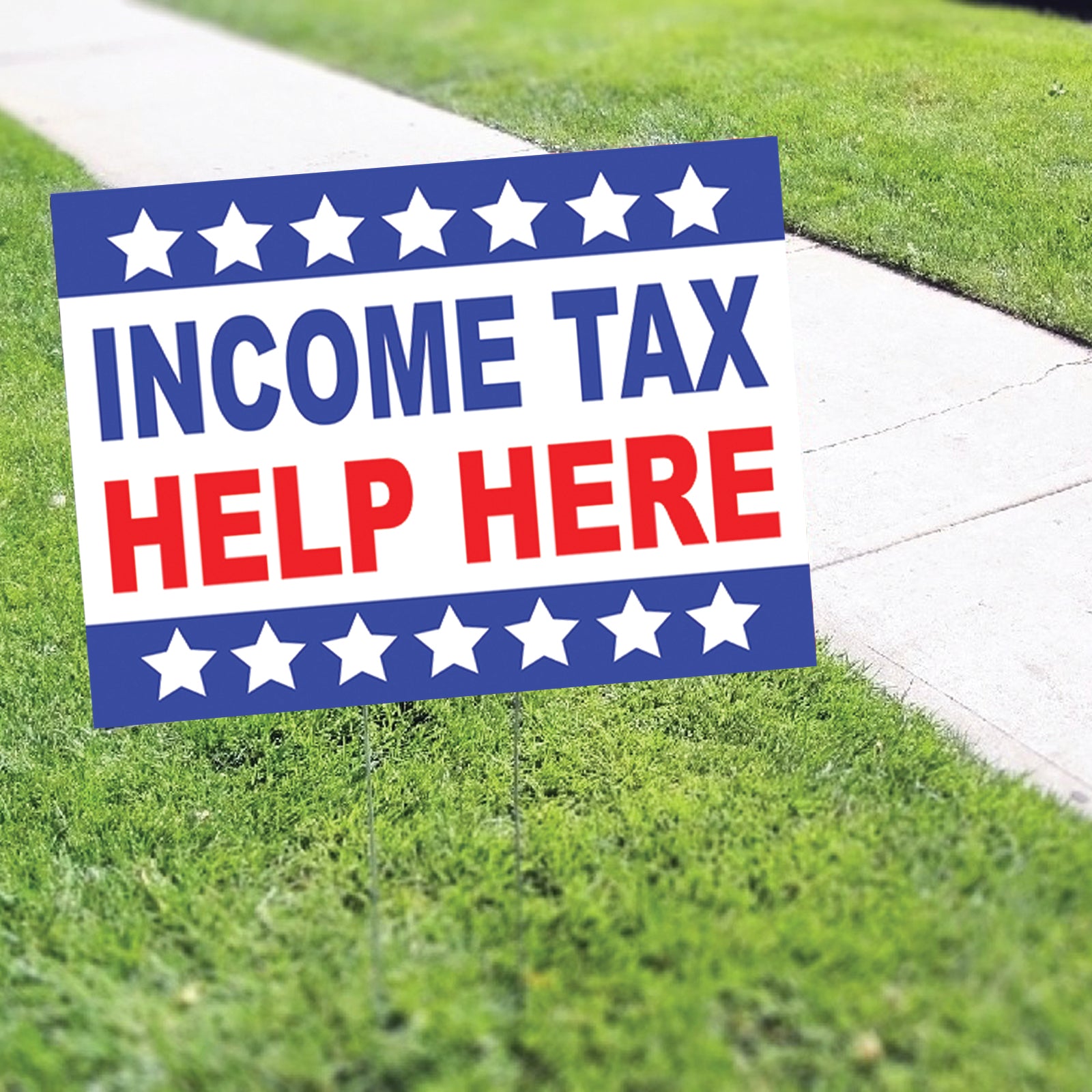 Income Tax Help Here Coroplast Yard Sign – Sign Fever