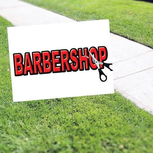 Barber Shop Coroplast Yard Sign