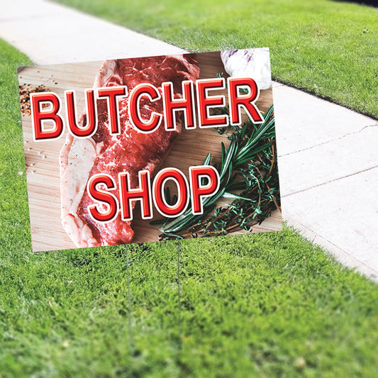 Butcher Shop Coroplast Yard Sign