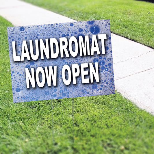 laundromat Now Open Coroplast Yard Sign