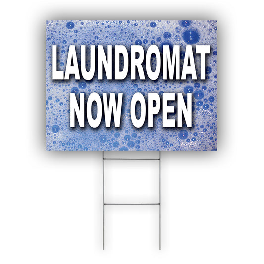 laundromat Now Open Coroplast Yard Sign