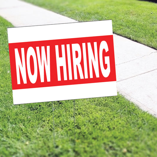 Now Hiring Coroplast Yard Sign