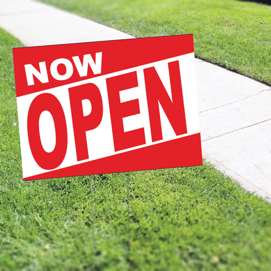 Now Open Coroplast Yard Sign