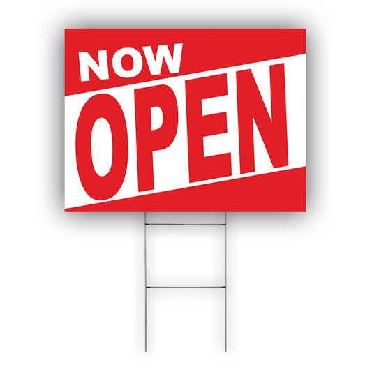 Now Open Coroplast Yard Sign