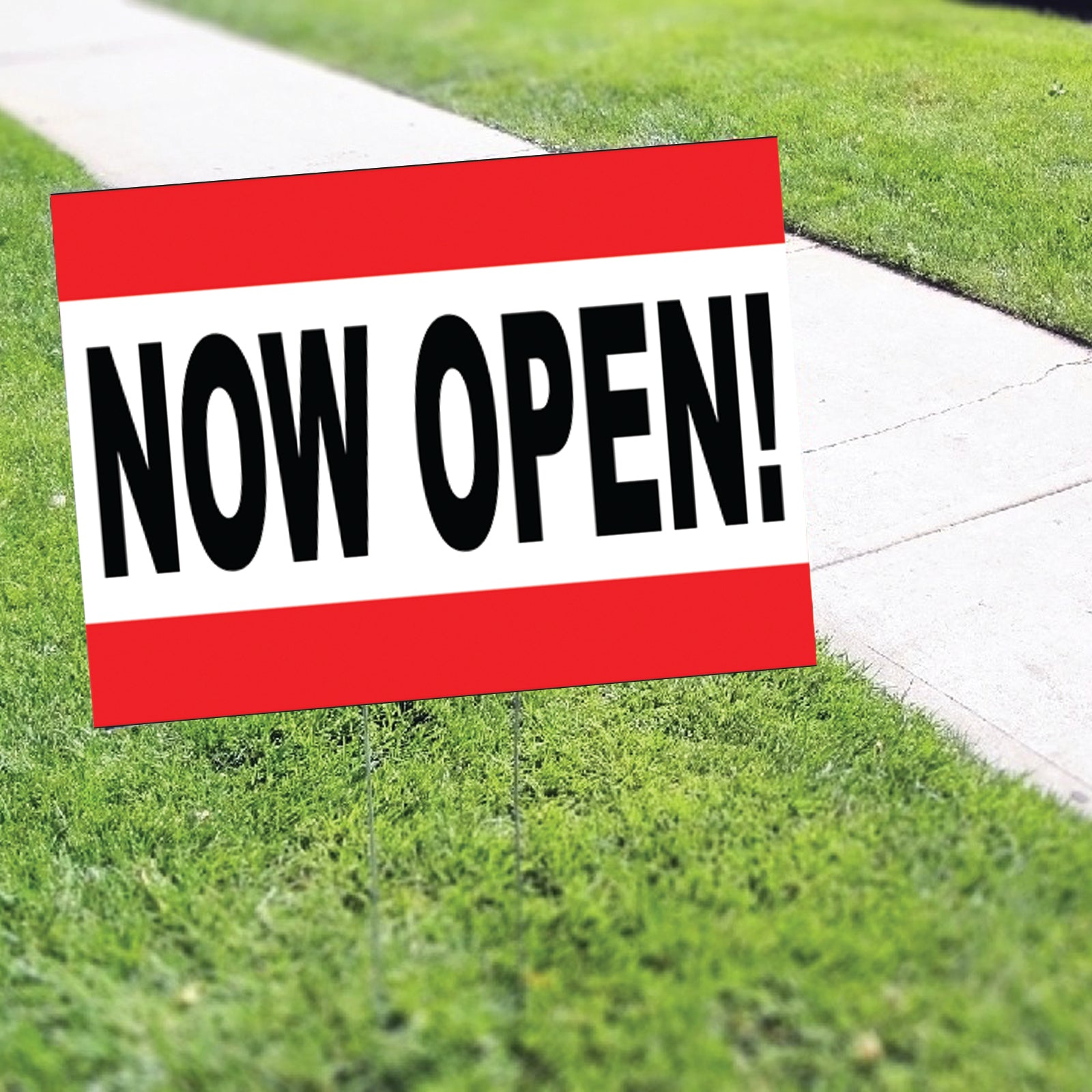 Now Open Coroplast Yard Sign