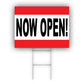 Now Open Coroplast Yard Sign