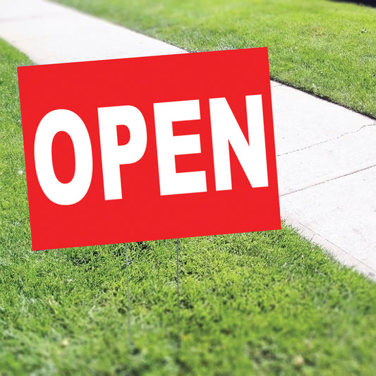 Open Coroplast Yard Sign