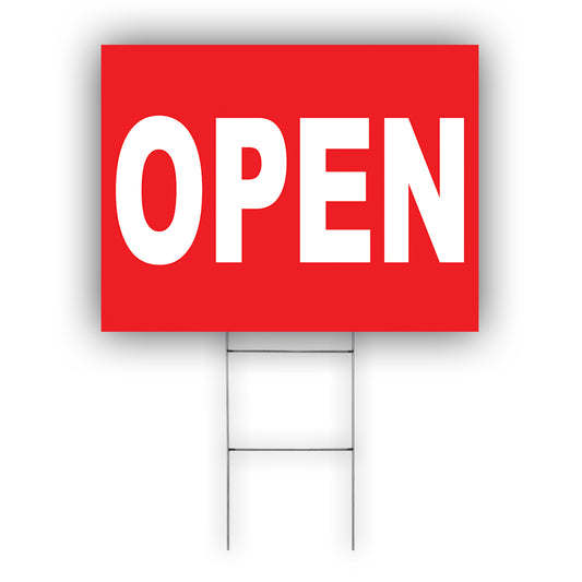 Open Coroplast Yard Sign