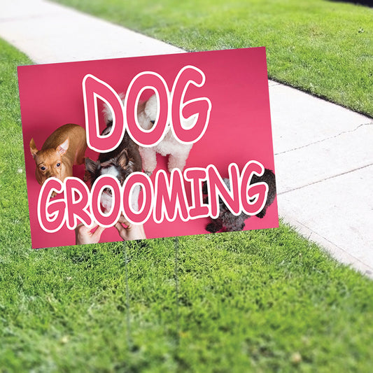 Dog Grooming Coroplast Yard Sign