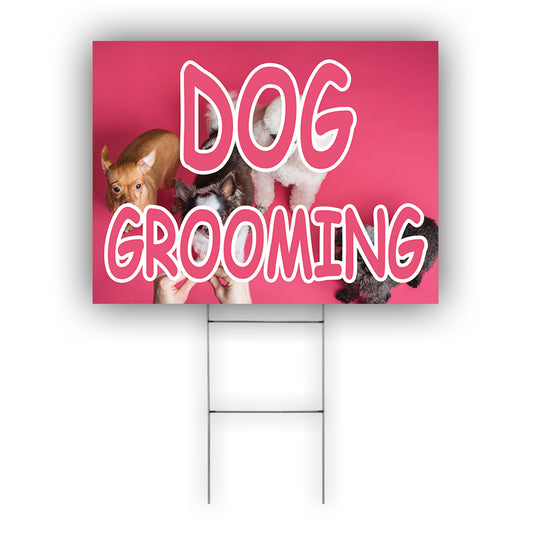 Dog Grooming Coroplast Yard Sign